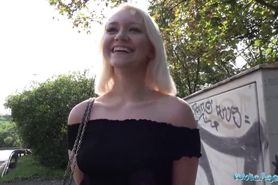 Public Agent Blonde teen Marilyn Sugar fucked in the woods - video 1