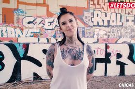 Letsdoeit - Busty Tattooed Spanish Chick Fucked Super Rough Outside
