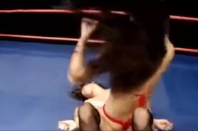 asian vs white girl wrestling
