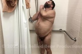 Big Fat Daddy Bear Takes A Shower N Plays with Big Belly