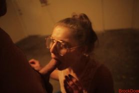Hot Nerdy Chick Shares A Smoke And Deepthroats My Big Arab Dick In A Haunted Garage!