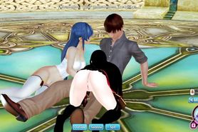 Lesbian threesome with Akame and Esdeath. 3D hentai. Honey select.