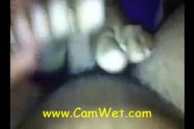 Perfect foot job with huge cum load