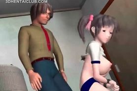 Innocent anime schoolgirl gets dripping cunt toyed