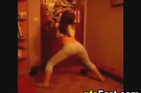 Smooth booty dancing by this hot college babe