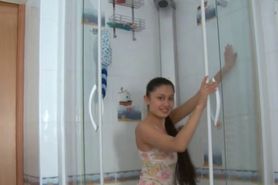 extreme gipsy girl teasing in a shower