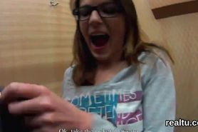 Attractive czech teenie is teased in the mall and rode in pov