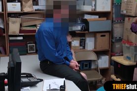 Two redhead teen shoplifter gets punish fucked hard