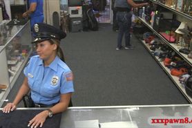 Big tits police officer sucks and fucked the pawn man