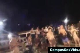 Coeds suck cock at college party - video 1