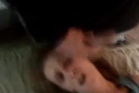 college teen cums on her face while husband fucks her, huge amateur cumshot/facial POV