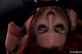 Tied redhead trainee anal fucked