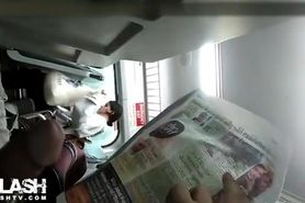 The Hidden By The Newspaper Cock Flash