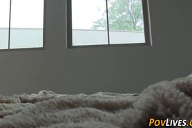 Teen gets pov cum covered
