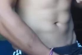 Desi muscular boy jerking after gym / Indian hot cum 001