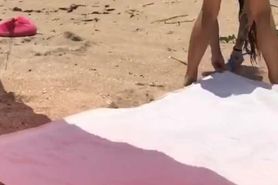 Sexy young girl time-lapse at the nude beach
