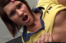 Sexy teen Debbie gets nailed in a tent