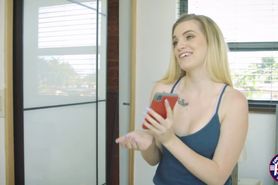 Blonde teen Crystal seduce and fuck her hunk neighbor