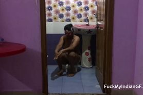 Unfaithful Indian Bhabhi have Sex with Husband Friend taking Shower