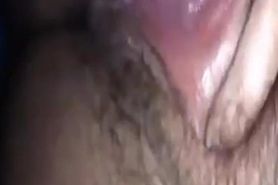 Hairy sis fingers her wet pussy for her brother