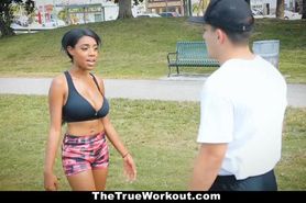 Therealworkout - Curvy Ebony Rides White Dick After Workout