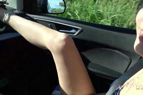 ATK Girlfriends - Brooke squirts all over the car.