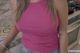 Hot cuban latin mom Havana Bleu with fake tits sucks
