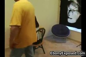 Ebony amateur strips her spankable part2