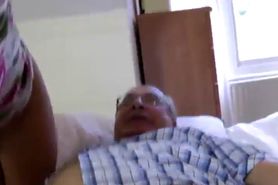 Older british guy sucked and fucked by two sluts