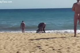 Hot Naked Guys on the Public Beach