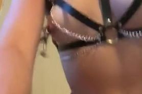 Shaking orgasm- leather and lace