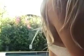 Hot Blonde Masturbates Pussy at Outdoor