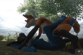 Fox fucks Blue cat (Hunt and snare furry game)