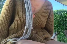 Playing with my Pussy Outside; Cum Home & Cum at Home