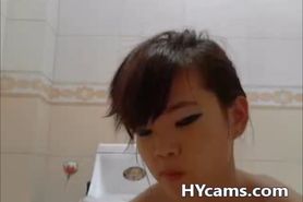 Adorable hot teen riding dildo on webcam
