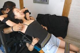 Asian girl Liu upper body tickle