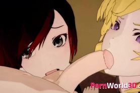 3D Cute Whores with Huge Perfect Boobs Sucked a Big Fat Dick