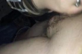 Cheating slut sucking dick while her mans at work