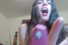 Leftover WHITE CREAMY PUSSY CUM on Brush Handle I Fucked Myself With: Hairy Girl Loves Cumming