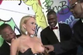 Black Guys Entertained by Blonde Babe