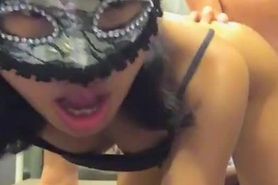 Tiny Thai girl fucked with bf while talking with fans