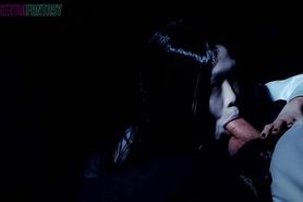 Kayako from The Grudge milks a cock to death