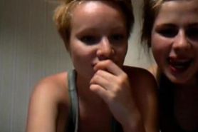 Two cute girls kissing on chatroulette