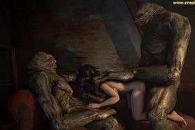 Huge Compilation of Monsters fucking 3D girls in every hole - Rrostek