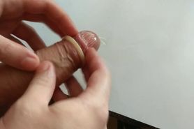 Trying condom sizes on my huge dick