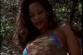 All Natural Ebony Poolside Anal