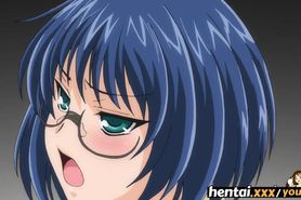 Hentai.xxx - Nerdy girl with massive natural boobs gets a cream-pie