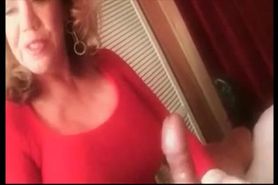 Dominanat Granny Is Giving Handjob To A Guy While Is Talking Dirty