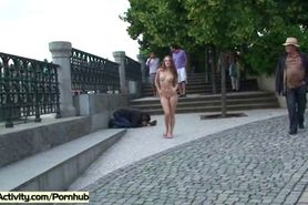 Hot redhead denisa naked on public streets