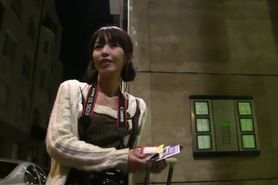 Japanese babe fucks huge dick to stranger in Europe - video 1